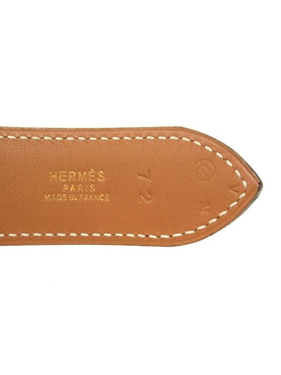 Hermes Horse Buckle Belt Courchevel Leather Vintage 72 Brown main image 8